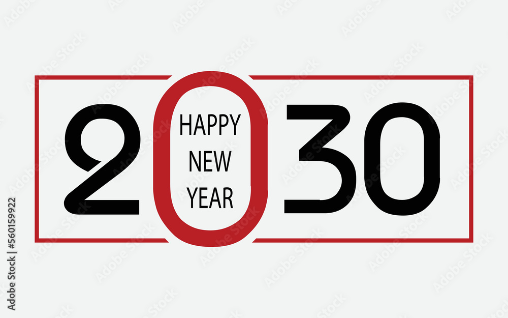 Happy New Year 2030 text design. Cover of business diary for 2030 with wishes. Happy New Year 2030 text design. Cover of business diary for 2030 with wishes.