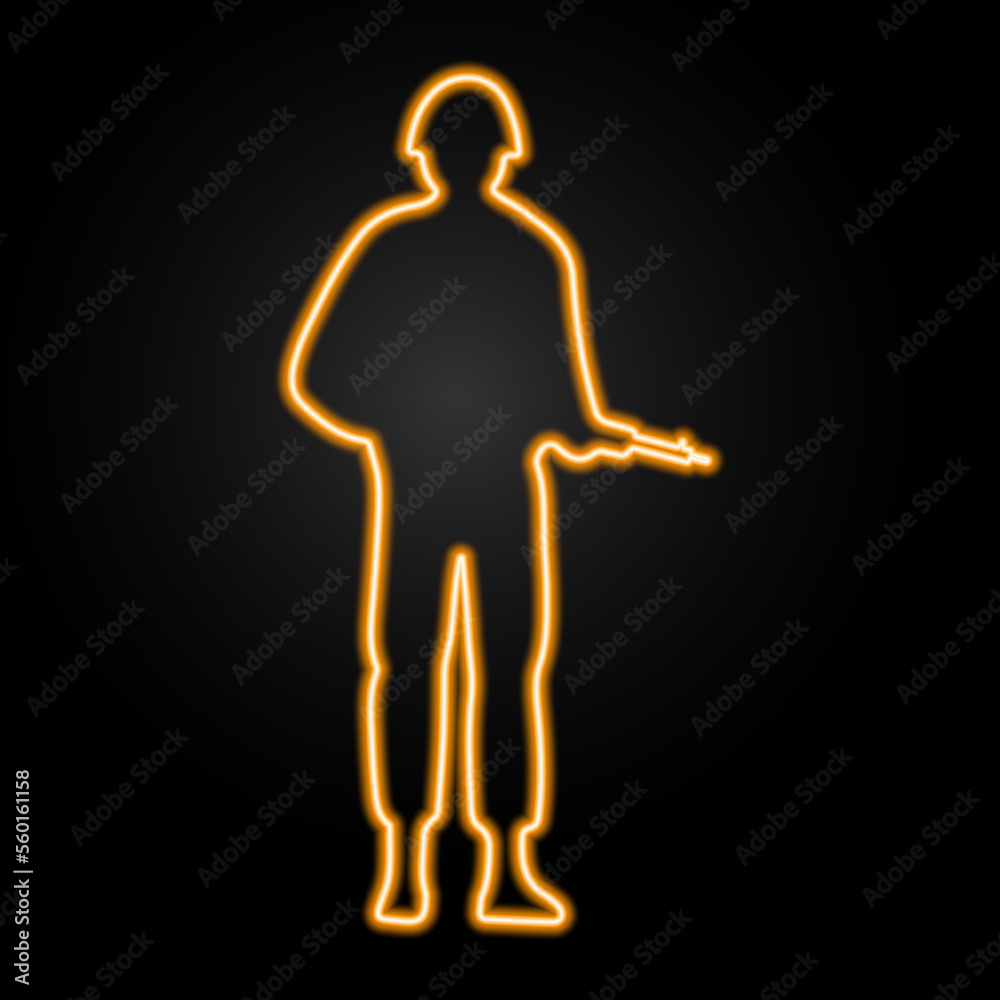 soldier neon sign, modern glowing banner design, colorful modern design trends on black background. Vector illustration. soldier neon sign, modern glowing banner design, colorful modern design trends on black background. Vector illustration.