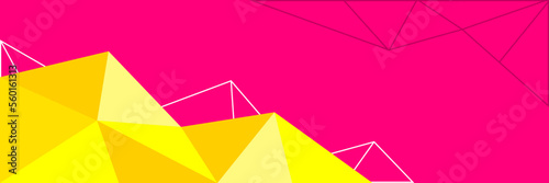 Geometric polygonal abstract background with triangles trendy fresh color combination, low poly banner horizontal with copy sapce for place text or object