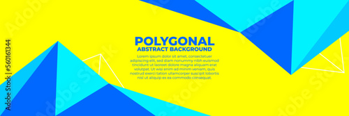Geometric polygonal abstract background with triangles trendy fresh color combination, low poly banner horizontal with copy sapce for place text or object