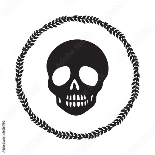 Valentines day skull love tattoo graphic. Vector skeleton. 