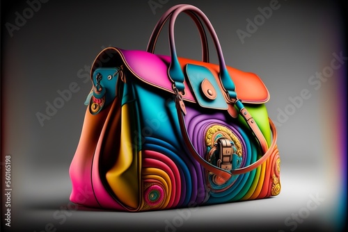 colorful fashionable women's handbag photo