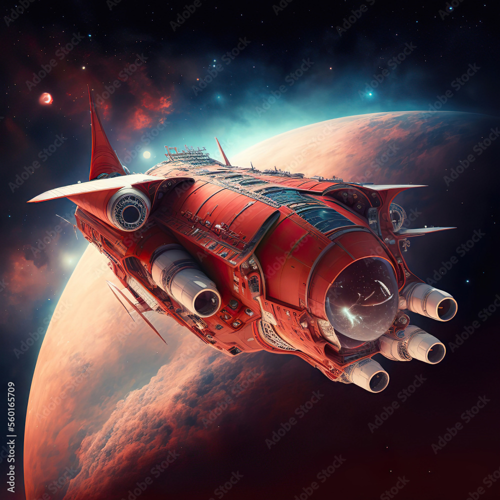Naklejka premium space ship futuristic