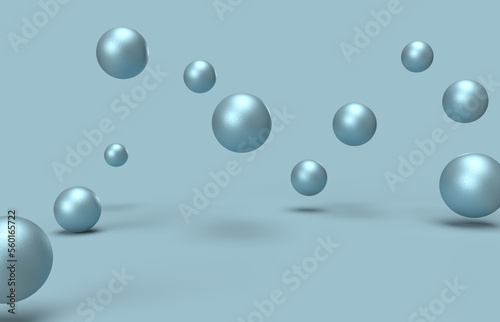 3D Realistic Abstract background with dynamic. blue bubbles. modern trendy banner design 