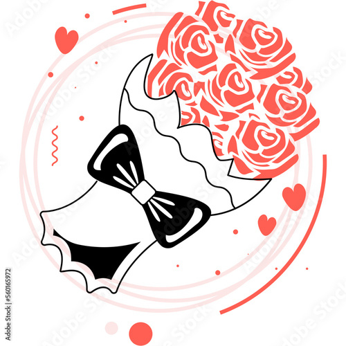 wedding ceremony Bunch Vector Icon Design, Valentines Day Symbol, Love and Romance Sign, Friendship and Love sickness stock illustration, bouquet for someone special concept