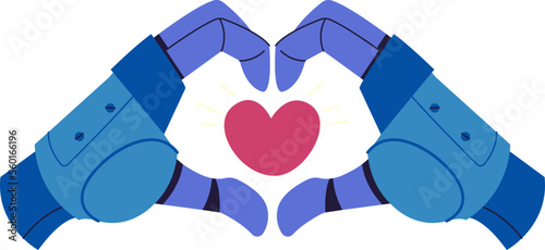 Robot showing heart gesture flat icon