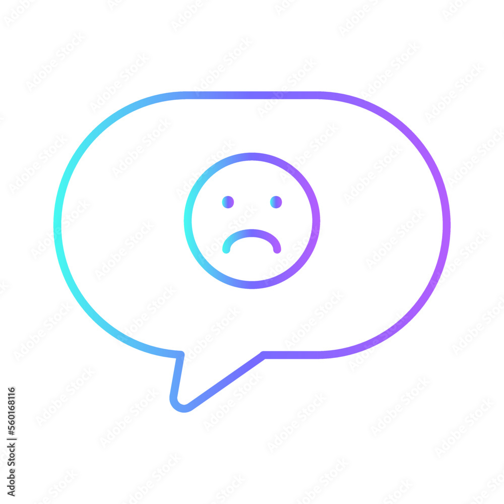Sad Feedback Icons with purple blue outline style. Related to Feedback, Rating, Like, Dislike, Comment, Good Bad Sign, Yes No icons. Vector illustration Sad Feedback Icons with purple blue outline style. Related to Feedback, Rating, Like, Dislike, Comment, Good Bad Sign, Yes No icons. Vector illustration