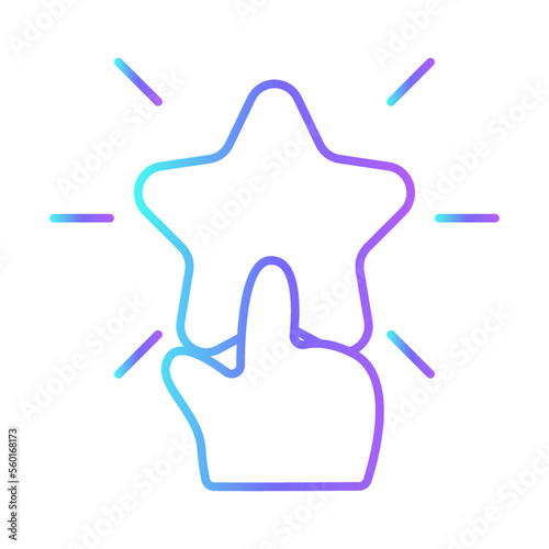 Star Feedback Icons with purple blue outline style. Related to Feedback, Rating, Like, Dislike, Comment, Good Bad Sign, Yes No icons. Vector illustration