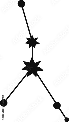 Constellation space doodle linear icon