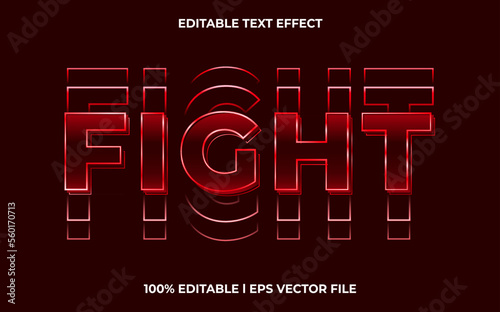 fight editable text effect, lettering typography font style, red 3d text for tittle