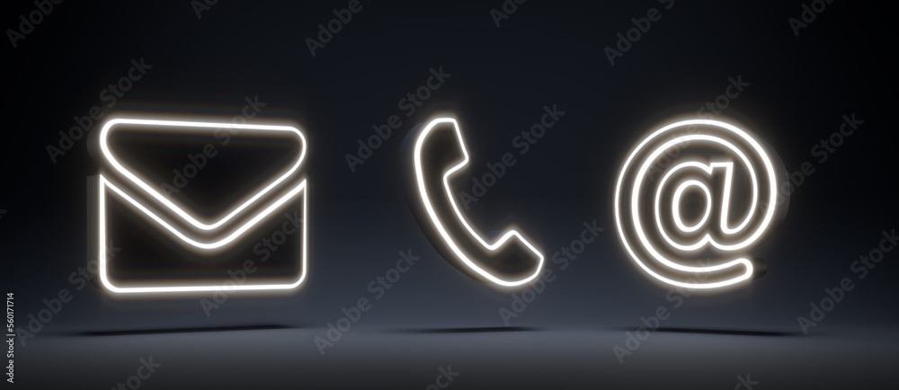 Fototapeta premium contact as icon symbol - 3D Illustration