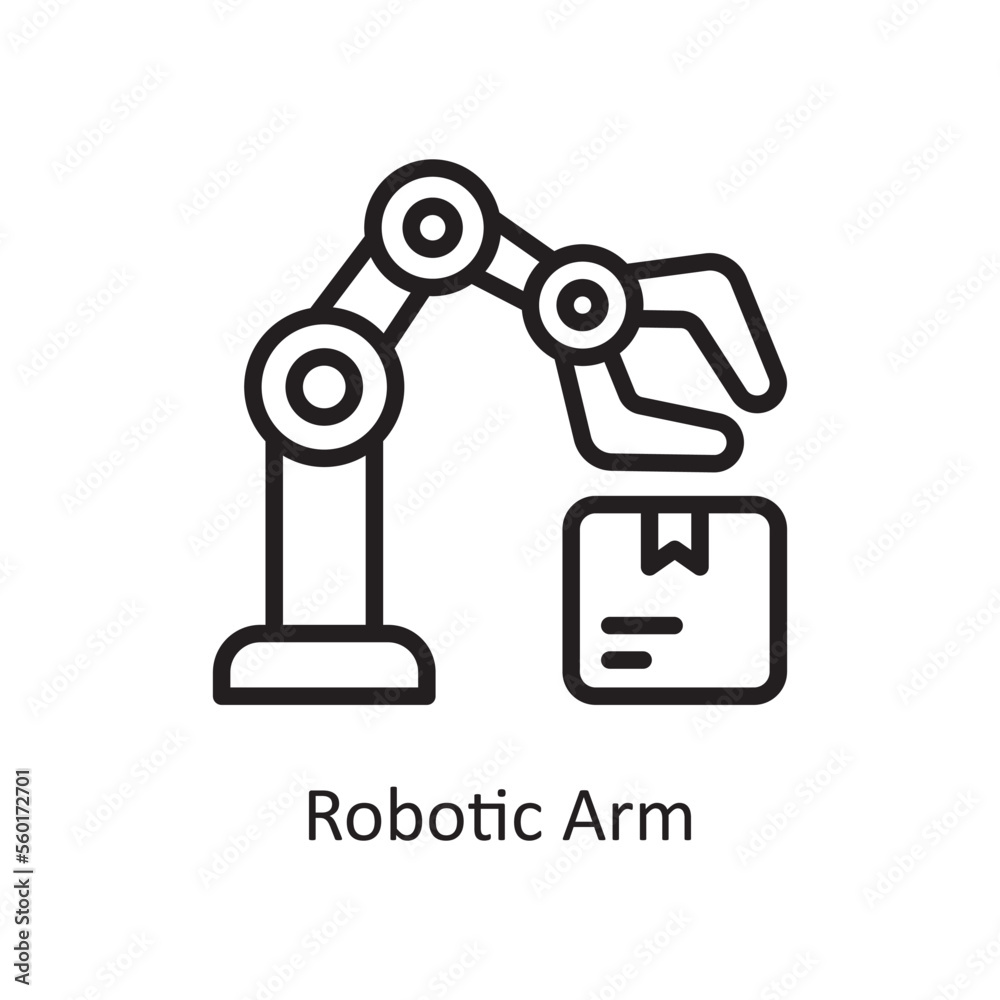 Robotic Arm Vector Outline Icon Design illustration. Product Management Symbol on White background EPS 10 File Robotic Arm Vector Outline Icon Design illustration. Product Management Symbol on White background EPS 10 File