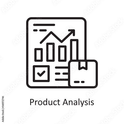 Product Analysis Vector Outline Icon Design illustration. Product Management Symbol on White background EPS 10 File