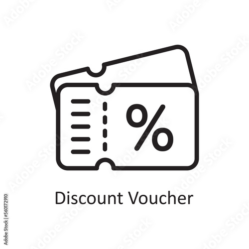 Discount Voucher Vector Outline Icon Design illustration. Product Management Symbol on White background EPS 10 File