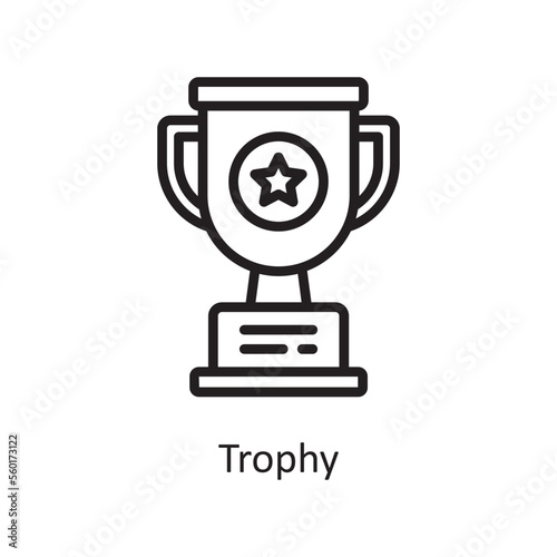 Trophy Vector Outline Icon Design illustration. Product Management Symbol on White background EPS 10 File