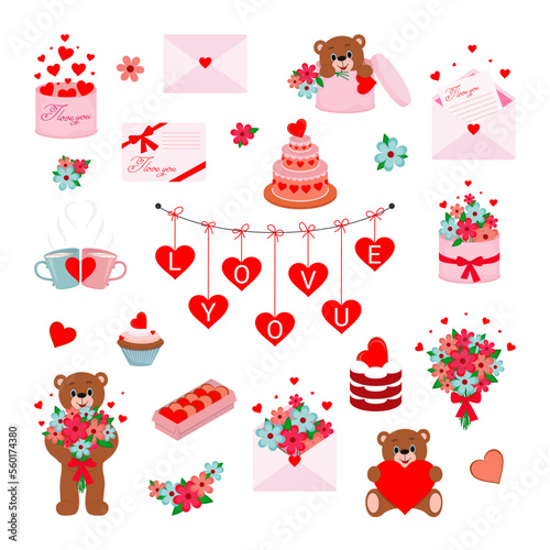 Vector illustration. Holiday. Collection for valentine's day. Love.
