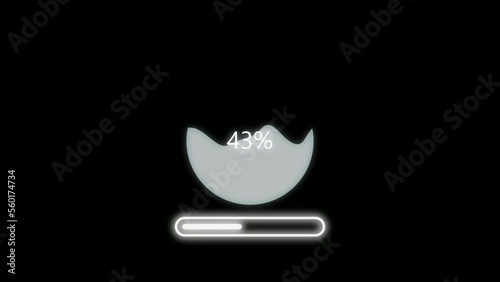 water  and fluid circle  colorful  fill percentage 0 to 100 loading. Flat style loading animation.