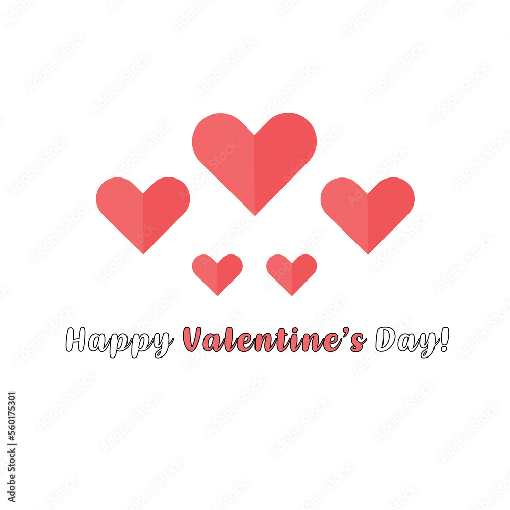 Happy Valentine's Day! 14 February. Romantic! Love you greetings! Be my valentine! Vector illustration.