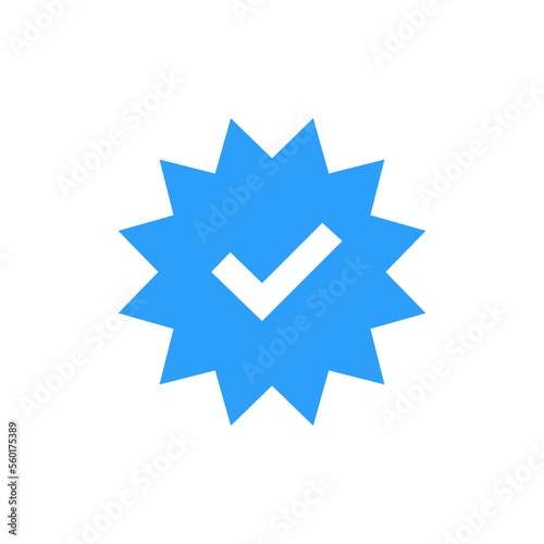 Fototapeta Naklejka Na Ścianę i Meble -  Badge check icon. Blue. Vector illustration