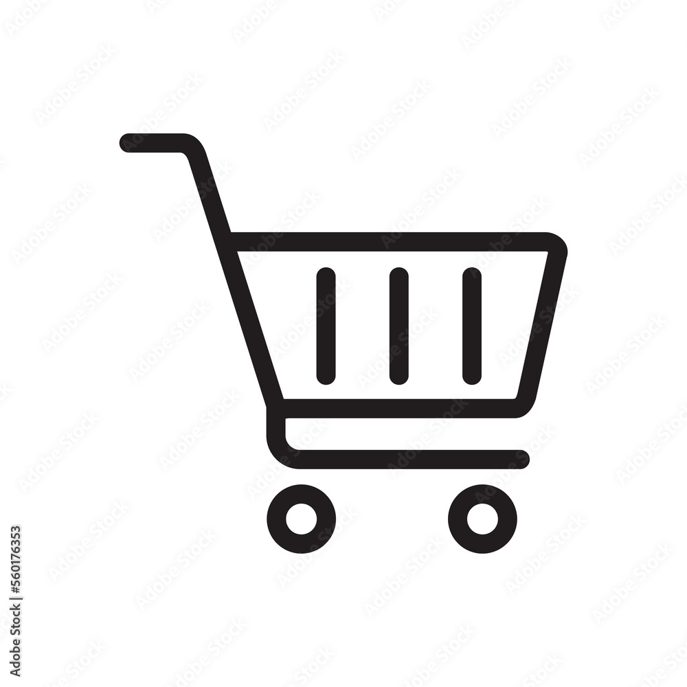 Shopping cart icon in line style. Shopping cart symbol. Shopping cart sign. Transparent background. Shopping cart PNG