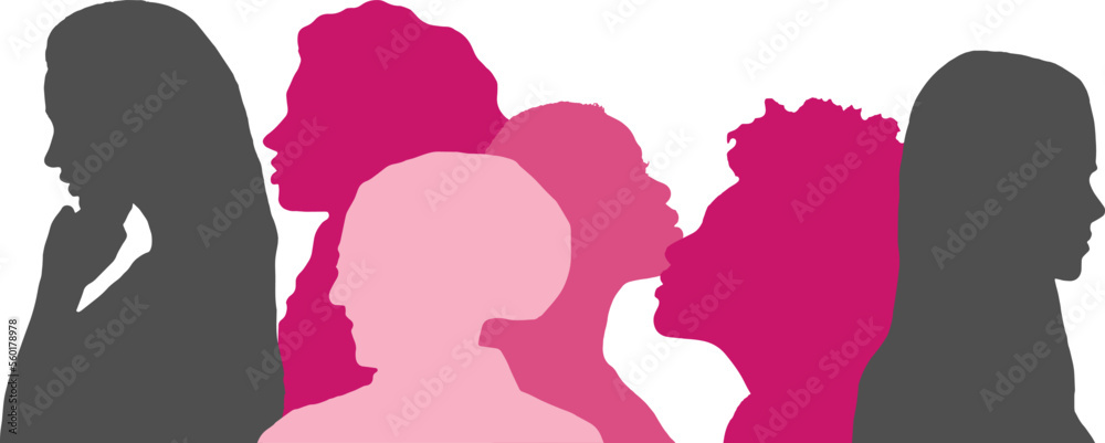 illustration of a silhouette of a person. Population and society with different people. Social problems