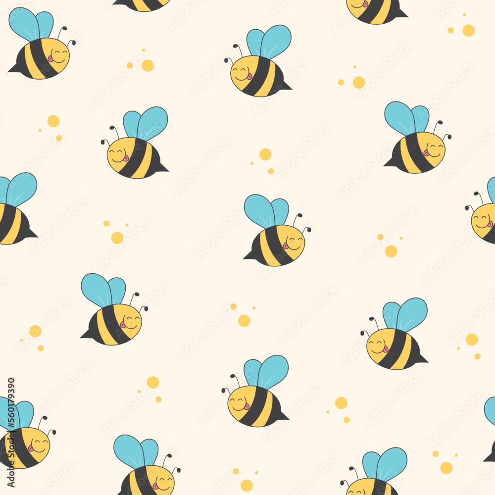 seamless pattern with bee