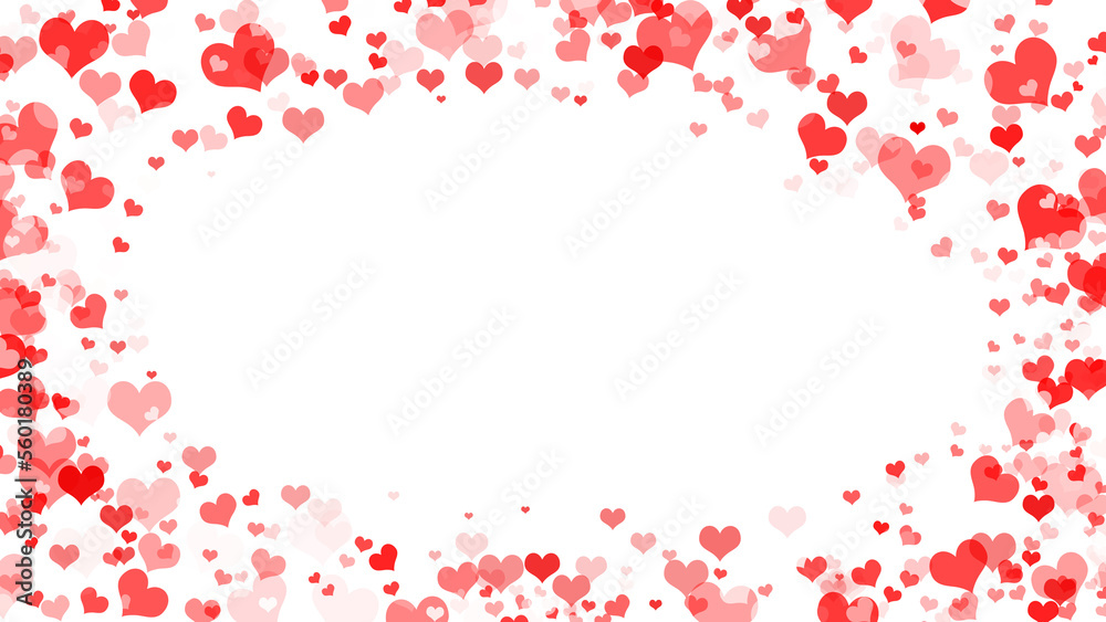 valentine background with love sparkle pink red white frame and transparent background