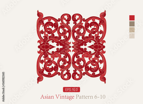 Asian Openwork Vintage Symmetrical Pattern - Oriental Pattern White Background