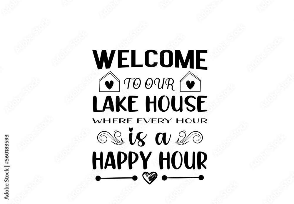 Obraz premium Lake SVG Vector T-Shirt Design