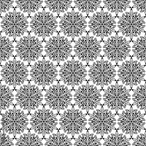 seamless pattern snowflake floral flower art decoration decor damask element ornament texture textile fabric vintage vector illustration
