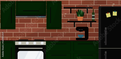 modern kitchen design illustration