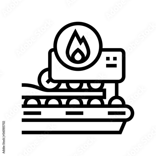 hot rolling steel production line icon vector. hot rolling steel production sign. isolated contour symbol black illustration