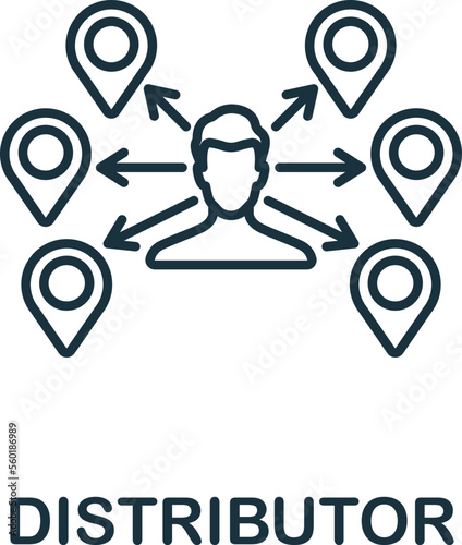 Distributor icon. Monochrome simple Global Business icon for templates, web design and infographics