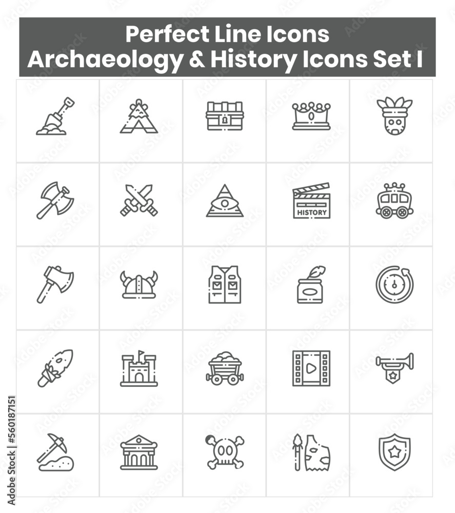 10. Archaeology and History Icons Set I 10. Archaeology and History Icons Set I