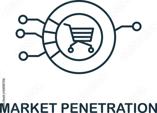 Market Penetration icon. Monochrome simple Global Business icon for templates, web design and infographics
