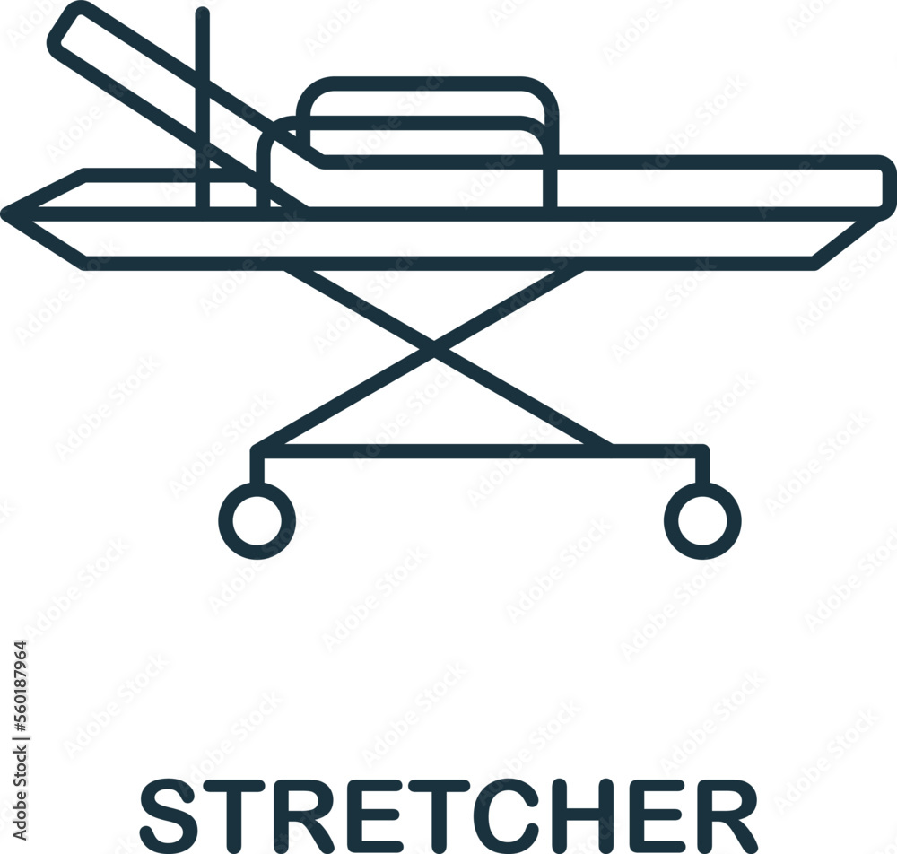 Stretcher icon. Monochrome simple Healthcare icon for templates, web design and infographics Stretcher icon. Monochrome simple Healthcare icon for templates, web design and infographics