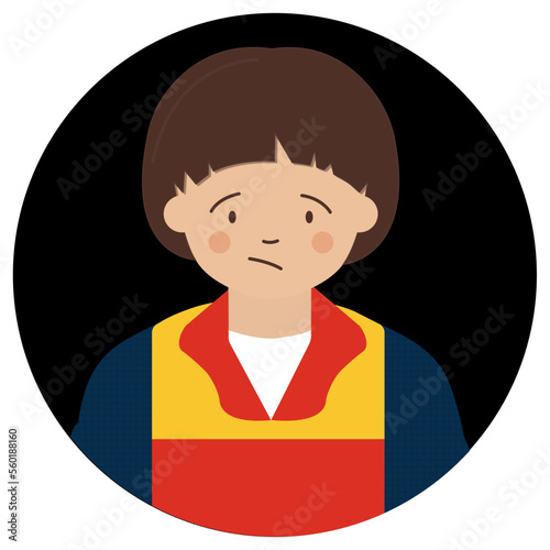 Illustration of a person, Boy Linart, stranger character flat illustration. stranger kids illustration