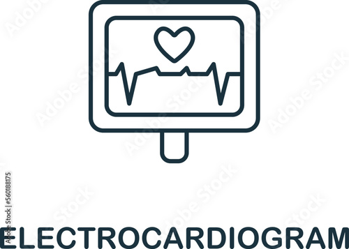 Electrocardiogram icon. Monochrome simple Healthcare icon for templates, web design and infographics