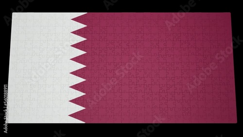 Six different clips to collect puzzle pieces in which the flag of Qatar appears Isolated by Alpha channel (transparent background) to enhance any animation movie or Cinematic clips or film project