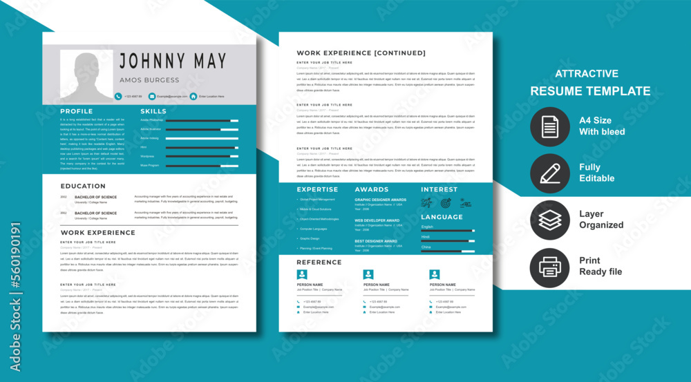 Attractive Resume Template - Stand Out from the Crowd and Get the Job You Deserve!
