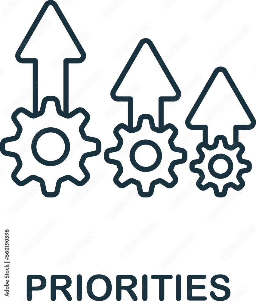 Priorities icon. Monochrome simple Human Productivity icon for templates, web design and infographics