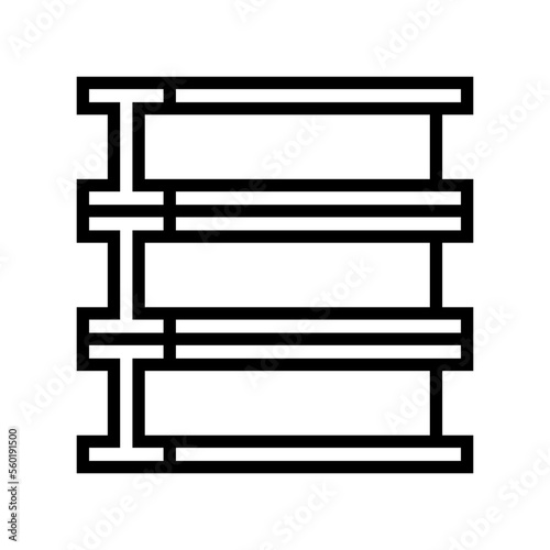 section steel production line icon vector. section steel production sign. isolated contour symbol black illustration