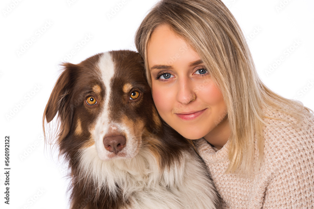 Young woman with dog Young woman with dog