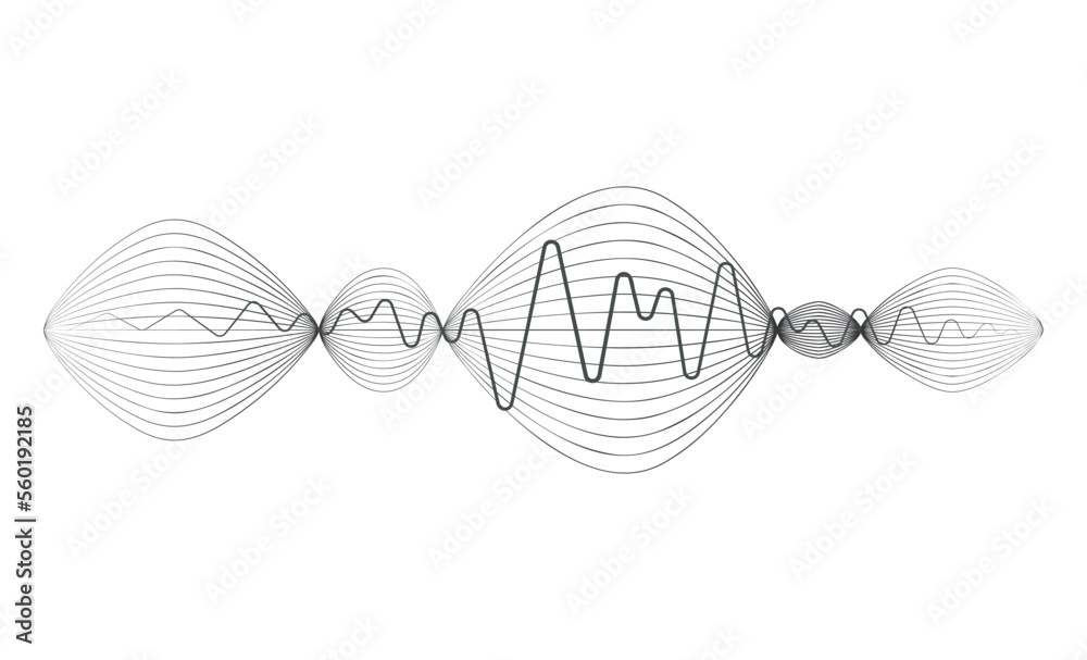 Sound wave in abstract line and curve waveform for music player. Vector illustration in graphic design isolated