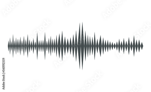 Sound wave signal in vibration graph form for voice recording. Vector illustration in graphic design isolated
