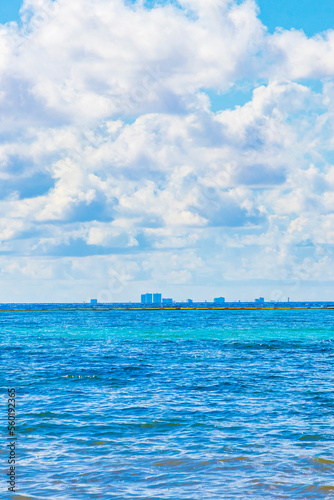 Tropical landscape panorama view to Cozumel island cityscape Mexico. © arkadijschell