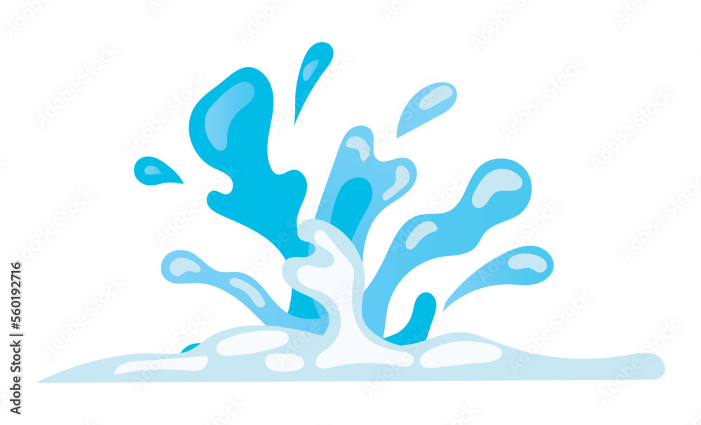 Blue water motion effect with flowing splashes and drops. Vector illustration in comic cartoon design Blue water motion effect with flowing splashes and drops. Vector illustration in comic cartoon design