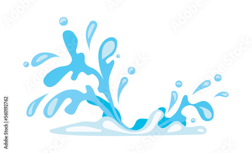 Fototapeta Naklejka Na Ścianę i Meble -  Fresh water effect with splashes dynamic and drops move. Vector illustration in comic cartoon design