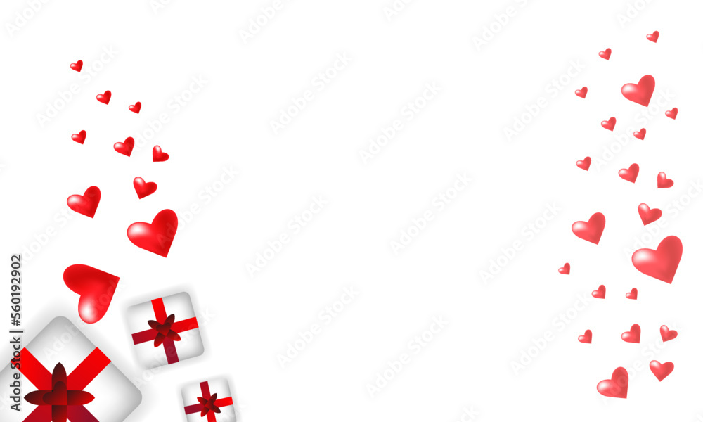 valentine background with stylish heart and gifts
