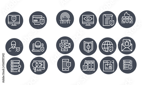 Cyber Security icons vector design